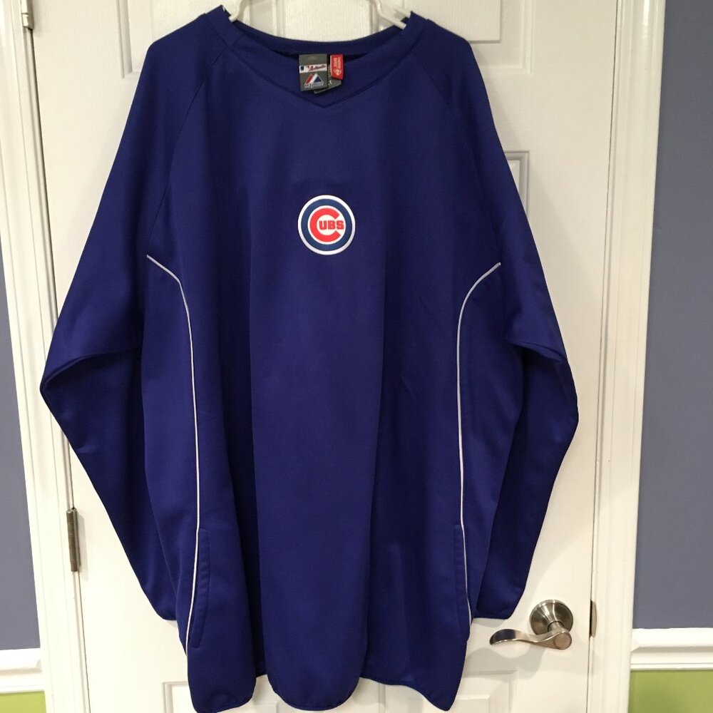 Majestic Chicago Cubs Pullover Authentic MLB, Logo Therma Base Tech Fleece  3XT